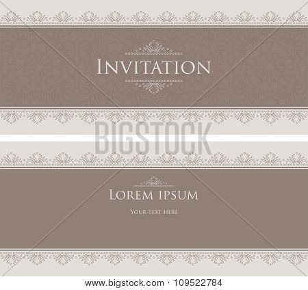 The form of the text. Invitation, card.
