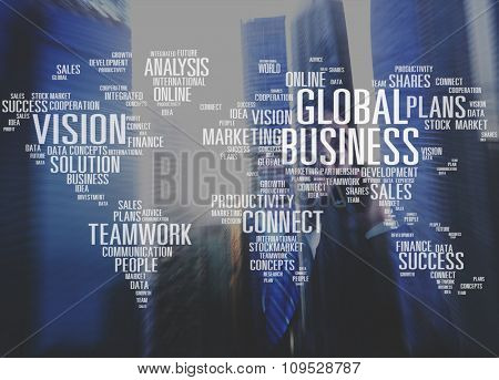 Global Business Cooperation Finanace Vision Plans Concept
