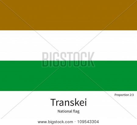 National flag of Transkei with correct proportions, element, colors