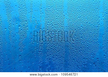 Water Drops On Glass