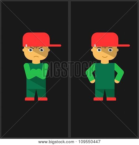 Boy wearing a cap. Vector