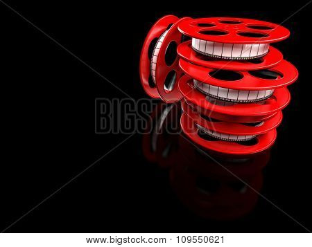 render of classic cinema film roll
