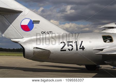 Hradec Kralove, Czech Republic - September 5: Jet Fighter Aircraft Mikoyan-gurevich Mig-15 Developed