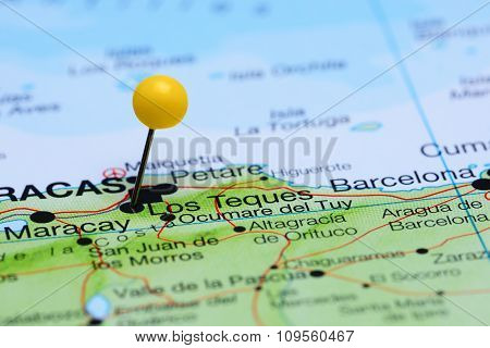 Los Teques pinned on a map of America