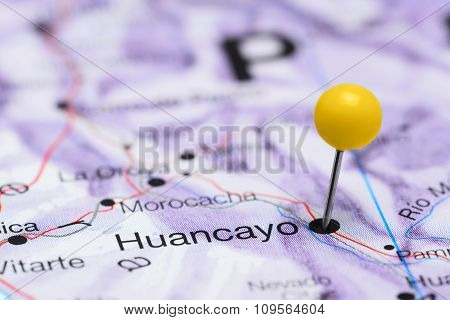 Huancayo pinned on a map of America