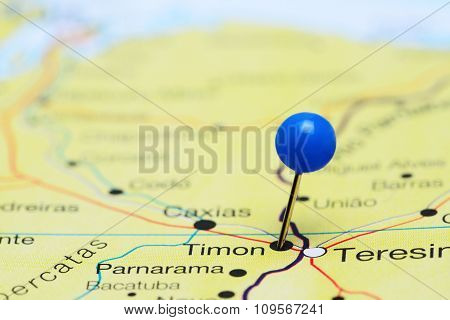 Timon pinned on a map of Brazil