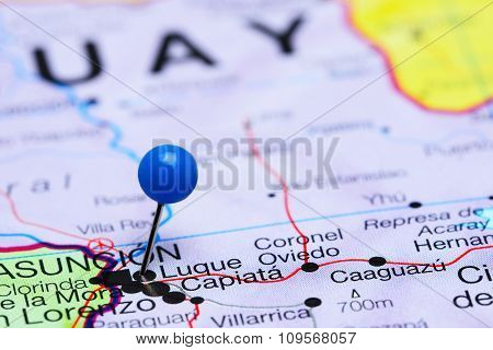 Luque pinned on a map of America