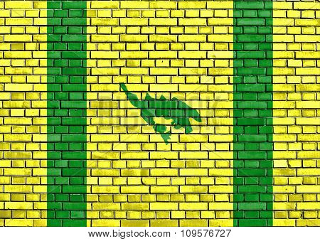 Flag Of Culebra Painted On Brick Wall