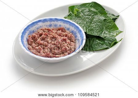 preparing bo la lot, vietnamese cuisine