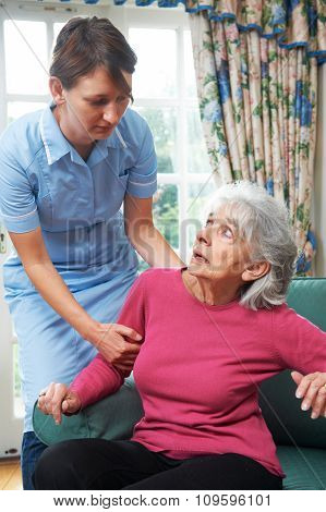 Care Worker Mistreating Elderly Woman