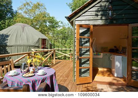 Exterior Of Beautiful Holiday Yurt