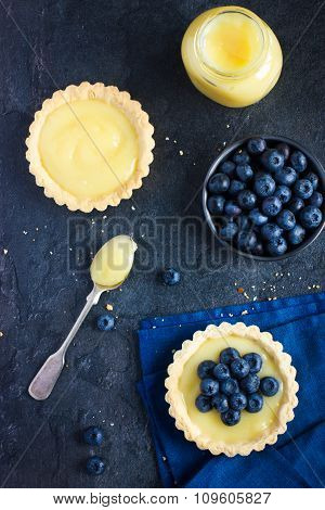 Tart With Lemon Curd And Fresh Blueberry