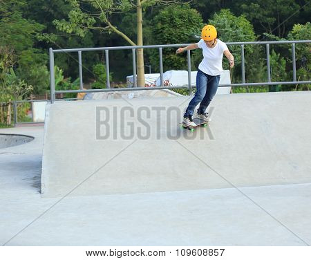 skateboarding at skatepark