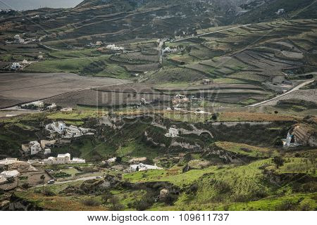 On The Slope Of The Hills, Pyrgos, Santorini, Greece