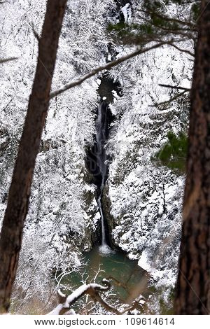 Agura waterfall in the mountains