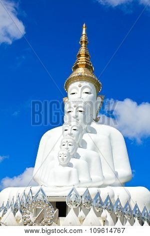 White Buddha Statue At Phasornkaew Temple, Khao Kho Phetchabun, Thailand.