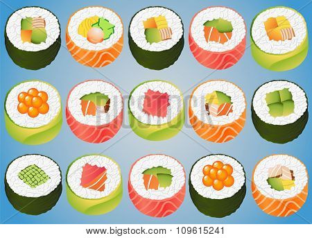 Sushi Rolls Sashimi Japan Tuna Salmon