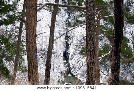 Agura waterfall in the mountains