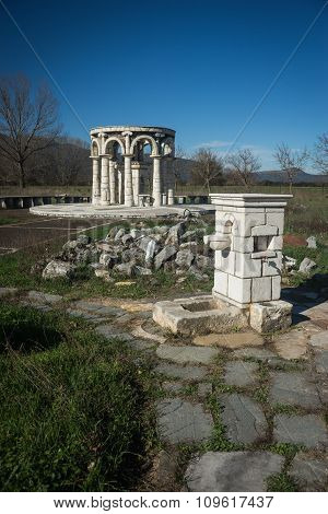 Temple At Ancient Mantineia, Arcadia, Peloponnese, Greece