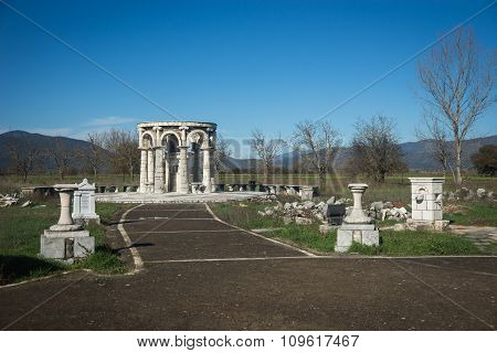 Temple At Ancient Mantineia, Arcadia, Peloponnese, Greece