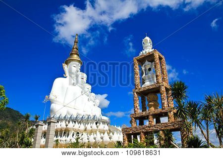 White Buddha Statue At Phasornkaew Temple, Khao Kho Phetchabun, Thailand.