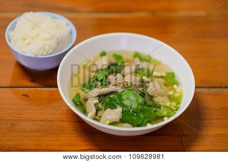 Ekaehla,rice On Wooden Floor.