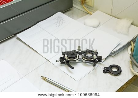 Spectacles Used For Eyesight Tests.