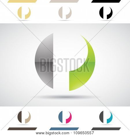 Design Concept of Colorful Stock Icons and Shapes of Letter P, Vector Illustration 