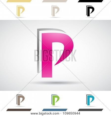 Design Concept of Colorful Stock Icons and Shapes of Letter P, Vector Illustration 
