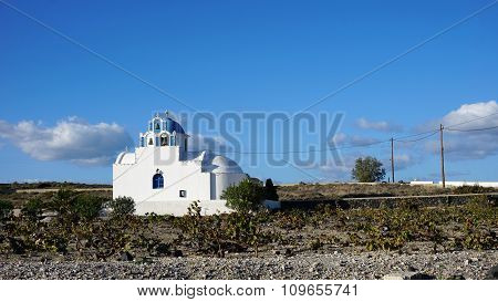 Traditional Greece Village Vlichada On Santorini