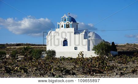 Traditional Greece Village Vlichada On Santorini