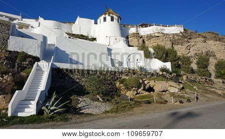 Traditional Greece Village Vlichada On Santorini