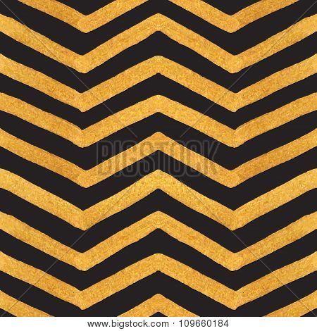 Gold textured seamless zigzag pattern.