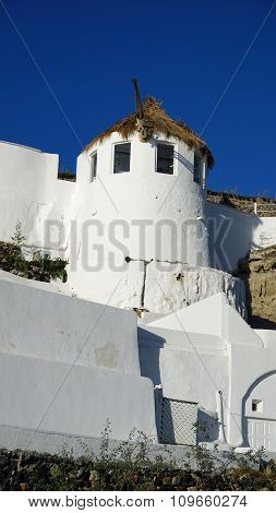 Traditional Greece Village Vlichada On Santorini