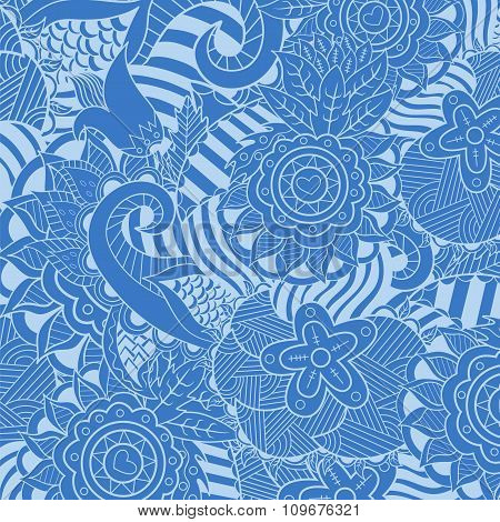 Abstract Hand-drawn Flower Pattern