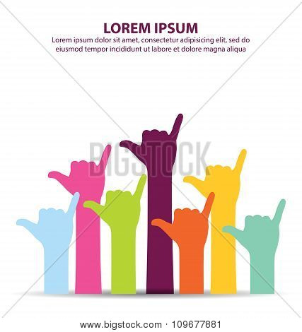 Creative Colorful Rock And Roll Hand