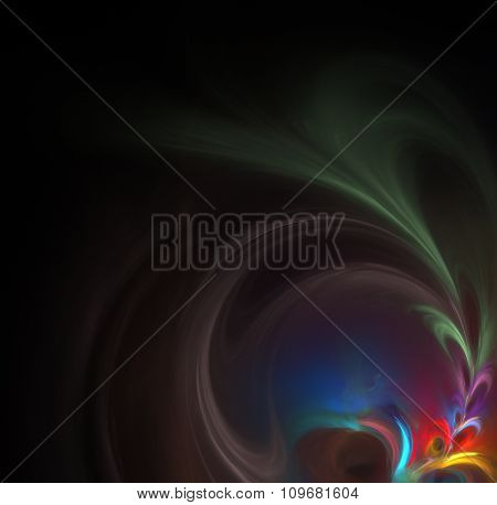 Abstract Fractal Background With Flower Or Branch Texture