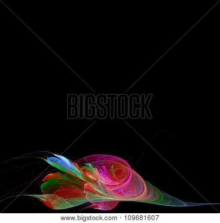 Abstract Fractal Background With Flower Or Branch Texture