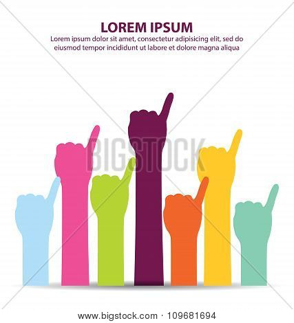 Creative Colorful Little Figure With Promise Sign