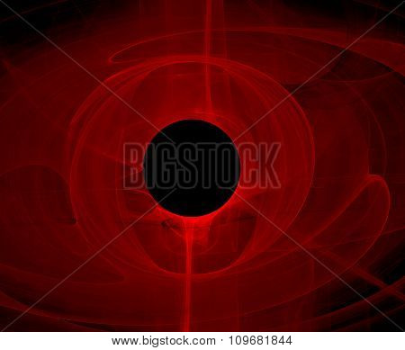 Black Hole In Red Space - Abstract Fractal Background