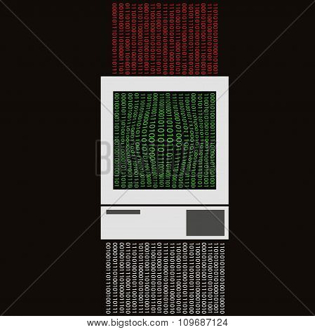 Vector illustration of the concept of cyber hacking