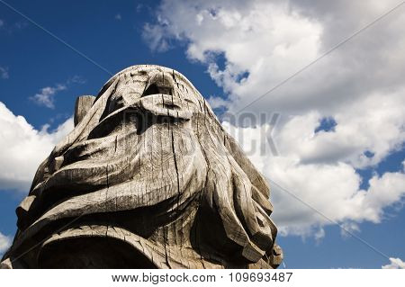 Wooden Statue Of The Idol.