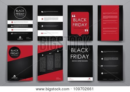 Set of brochure, poster design templates in sale style