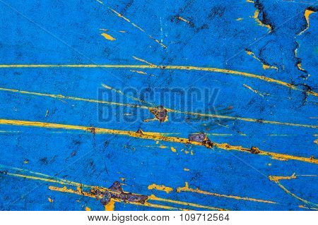 Old blue colored dyes on the wood
