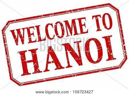 Hanoi - Welcome Red Vintage Isolated Label