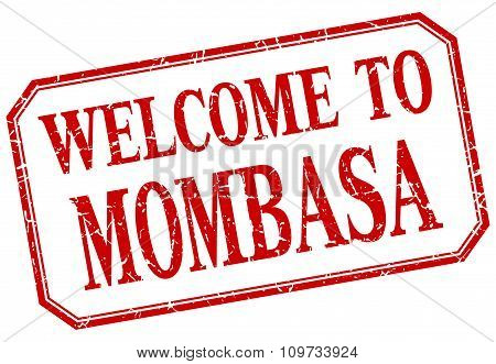 Mombasa - Welcome Red Vintage Isolated Label
