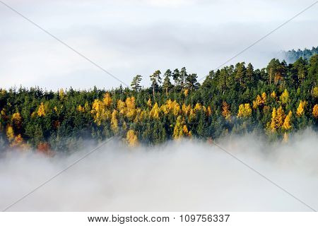 Great Overcast Over Alsace. View From Top Of The Mountain.
