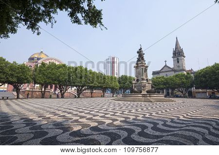 Beautiful Plaza In Manaus, Amazonas