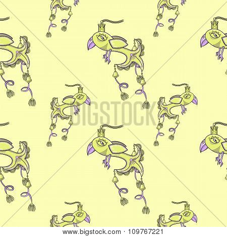 Seamless Pattern With Birds.