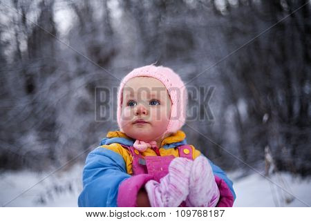 Little Girl With Blush On Cheeks